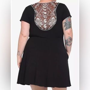 Black Moon Phase Lace Back Dress Plus Size 3